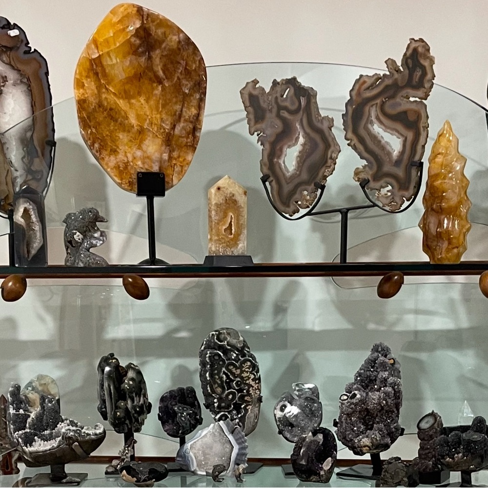 Natural Crystal & Geode Collection 
Statement Pieces included
BONUS Glass Shelf